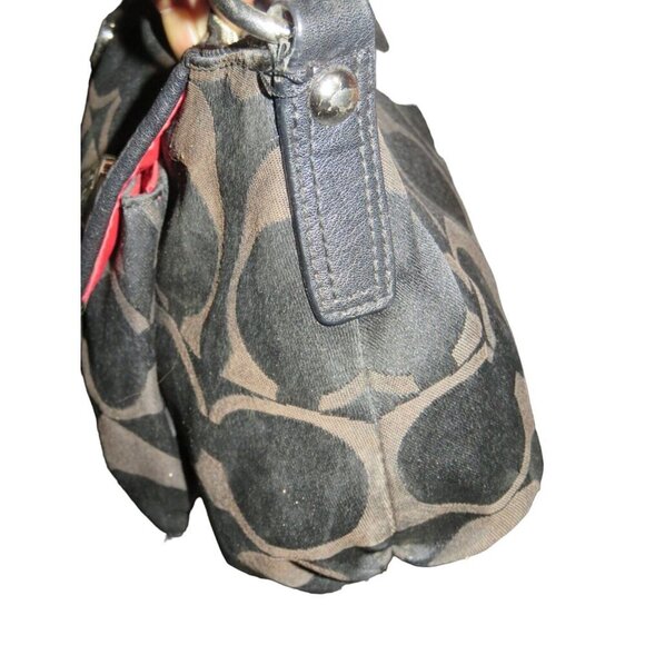 Coach 2009 Black Signature C Poppy Groovy Sateen Sufflette Jacquard Satchel Bag - Picture 3 of 11